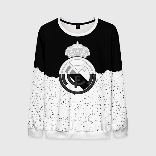 Мужской свитшот Реал Мадрид лого ночь текстура / 3D-Белый – фото 1