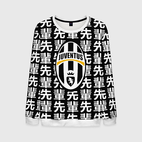 Мужской свитшот Ювентус япония символы / 3D-Белый – фото 1