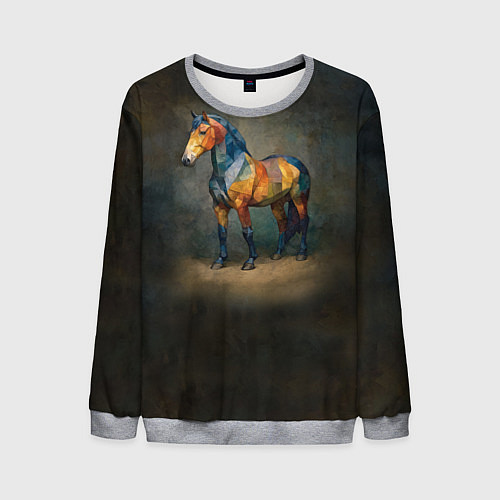 Мужской свитшот Конь Ренессанс / 3D-Меланж – фото 1