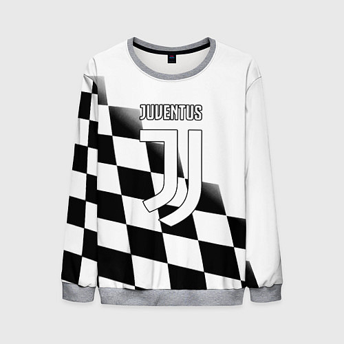 Мужской свитшот Ювентус клетка краски / 3D-Меланж – фото 1