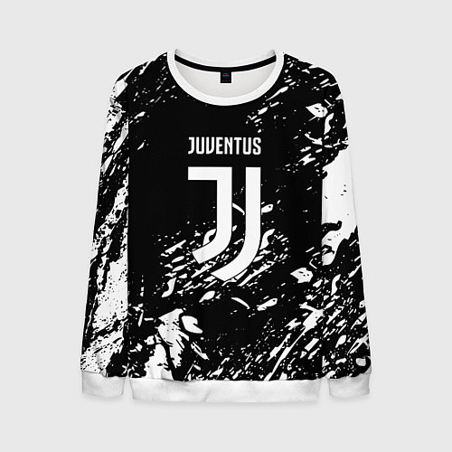 Мужской свитшот Juventus белые штрихи красок / 3D-Белый – фото 1