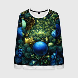 Мужской свитшот Новогодние шарики на елке