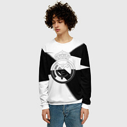 Свитшот мужской Реал Мадрид геометрия полосы, цвет: 3D-белый — фото 2