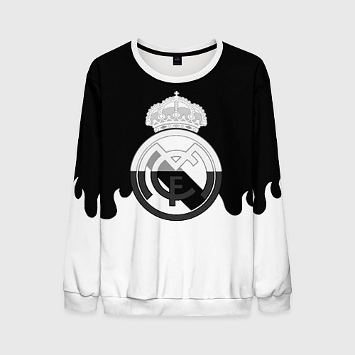 Мужской свитшот Реал Мадрид огонь белый / 3D-Белый – фото 1
