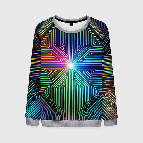 Мужской свитшот Линейная графика / 3D-Меланж – фото 1