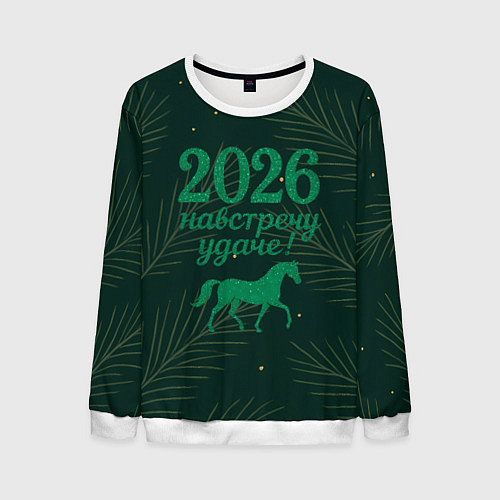 Мужской свитшот Навстречу удаче 2026 / 3D-Белый – фото 1