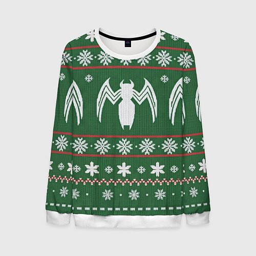 Мужской свитшот Рождественский свитер Венома / 3D-Белый – фото 1