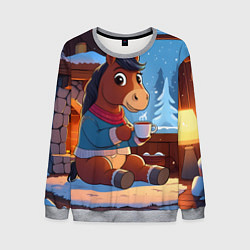 Мужской свитшот Лошадка у камина