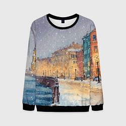 Мужской свитшот Санкт-Петербург - снегопад