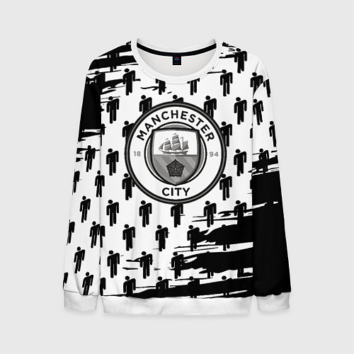 Мужской свитшот Манчестер сити краски люди / 3D-Белый – фото 1