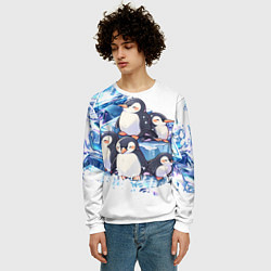 Свитшот мужской Пингвины и лёд, цвет: 3D-белый — фото 2