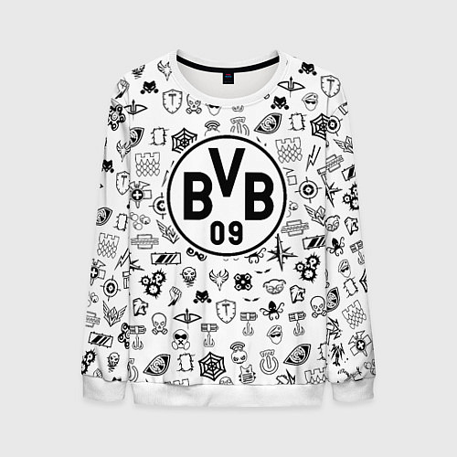 Мужской свитшот Borussia game pattern / 3D-Белый – фото 1