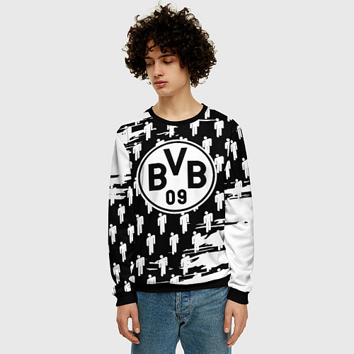 Мужской свитшот Borussia люди краски / 3D-Черный – фото 3