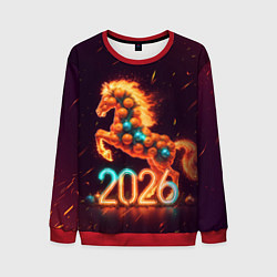 Мужской свитшот Новогодняя мандариновая лошадь 2026