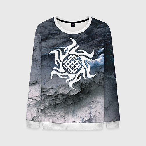 Мужской свитшот Славянский символ оберег белобог / 3D-Белый – фото 1