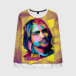 Свитшот мужской Kurt Cobain: Abstraction, цвет: 3D-белый