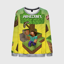 Свитшот мужской Minecraft Tree, цвет: 3D-меланж