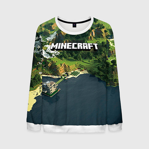 Мужской свитшот Minecraft Location / 3D-Белый – фото 1