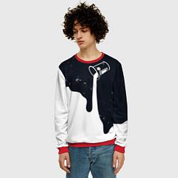 Свитшот мужской Черно-белый, цвет: 3D-красный — фото 2