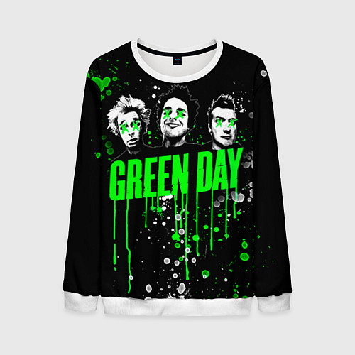 Мужской свитшот Green Day: Acid Colour / 3D-Белый – фото 1