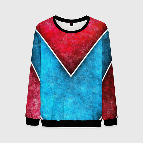 Мужской свитшот Grunge superhero line - геометрические линии / 3D-Черный – фото 1