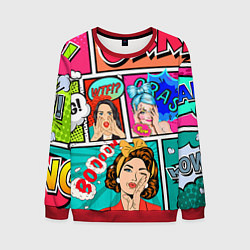 Свитшот мужской POP ART, цвет: 3D-красный