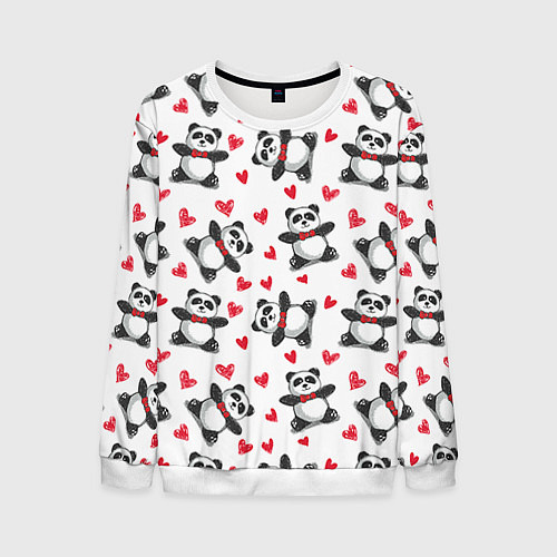 Мужской свитшот Любимые панды / 3D-Белый – фото 1