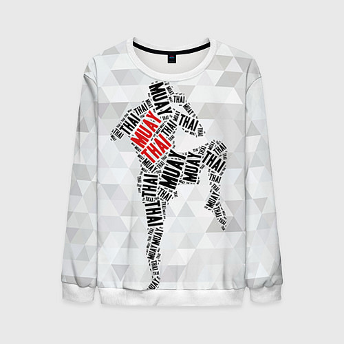 Мужской свитшот Muay thai Words / 3D-Белый – фото 1