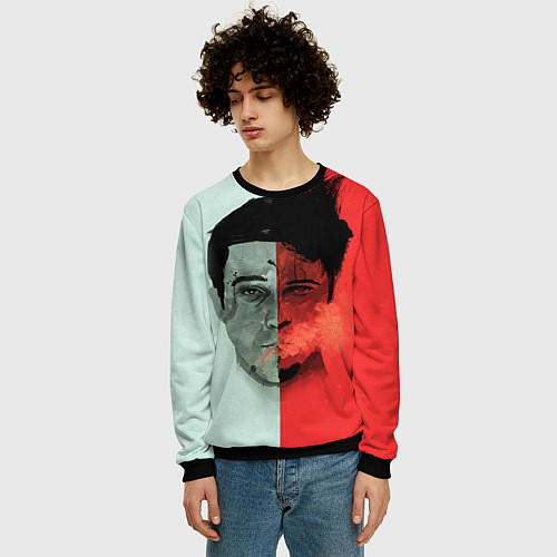 Мужской свитшот Norton: White & Red / 3D-Черный – фото 3