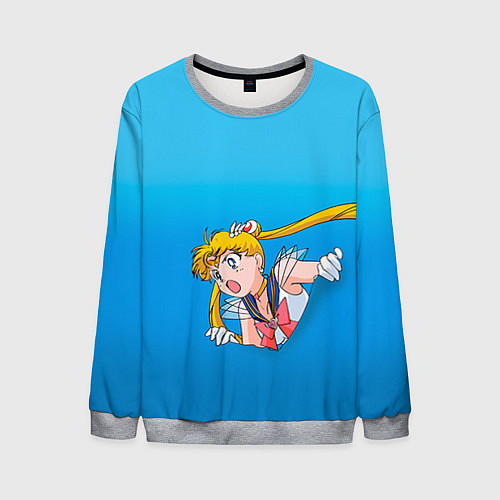 Мужской свитшот Сейлормун / 3D-Меланж – фото 1