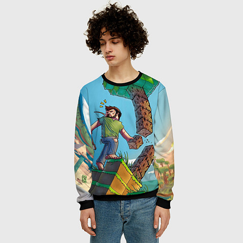 Мужской свитшот Minecraft Woodcutter / 3D-Черный – фото 3