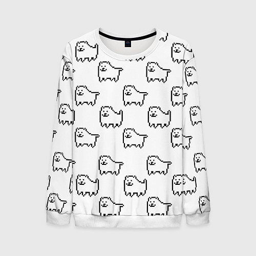 Мужской свитшот Undertale Annoying dog white / 3D-Белый – фото 1