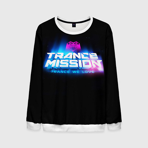 Мужской свитшот Trancemission: Trance we love / 3D-Белый – фото 1