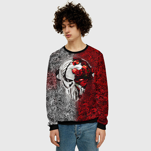 Мужской свитшот Pirate Station: Flowers / 3D-Черный – фото 3