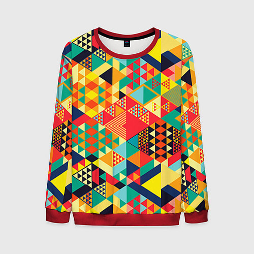 Мужской свитшот Геометрия / 3D-Красный – фото 1