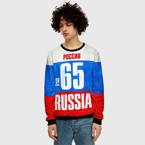 Мужской свитшот Russia: from 65 / 3D-Черный – фото 3