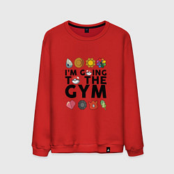 Свитшот хлопковый мужской Pokemon Im going to the gym (black), цвет: красный