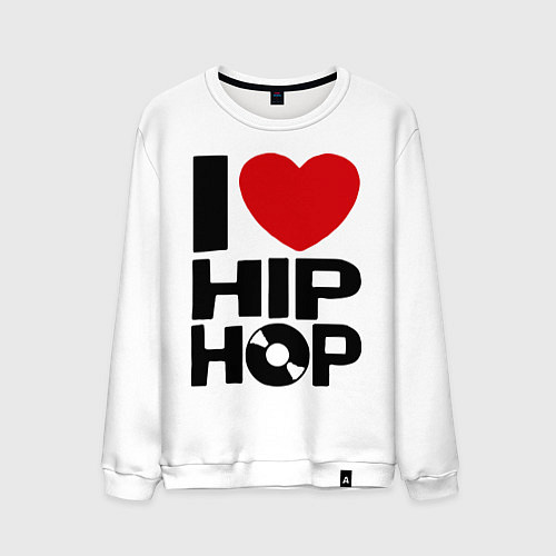 Мужской свитшот I love Hip Hop / Белый – фото 1