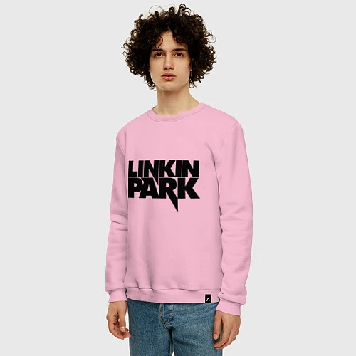 Мужской свитшот Linkin Park / Светло-розовый – фото 3
