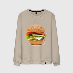 Свитшот хлопковый мужской Гамбургер, цвет: миндальный