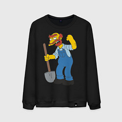 Свитшот хлопковый мужской Groundskeeper Willie, цвет: черный