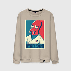 Свитшот хлопковый мужской Zoidberg: Why not?, цвет: миндальный
