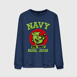 Свитшот хлопковый мужской Navy: Po-1967, цвет: тёмно-синий