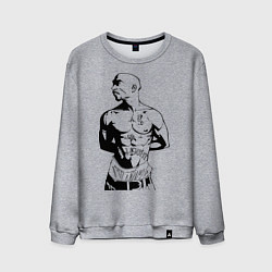 Свитшот хлопковый мужской 2pac, цвет: меланж