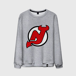 Свитшот хлопковый мужской New Jersey Devils, цвет: меланж