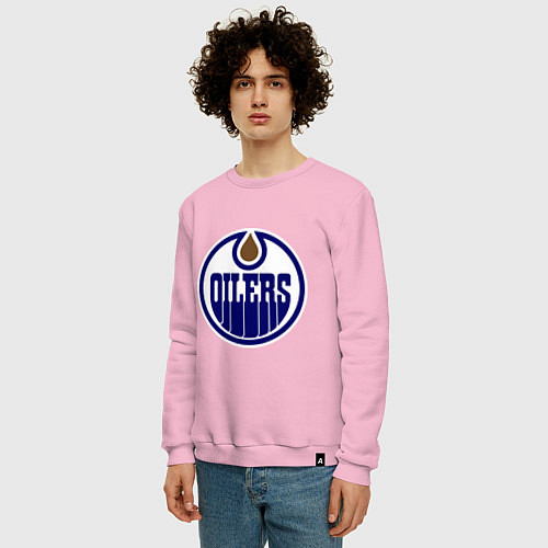 Мужской свитшот Edmonton Oilers / Светло-розовый – фото 3