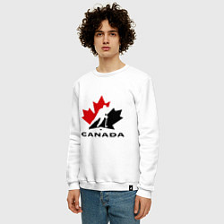 Свитшот хлопковый мужской Canada, цвет: белый — фото 2