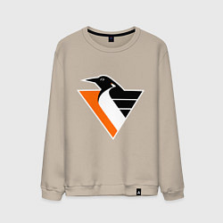 Свитшот хлопковый мужской Pittsburgh Penguins, цвет: миндальный