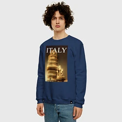 Свитшот хлопковый мужской Leaning tower of Pisa, цвет: тёмно-синий — фото 2