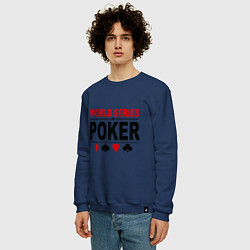 Свитшот хлопковый мужской World series of poker, цвет: тёмно-синий — фото 2